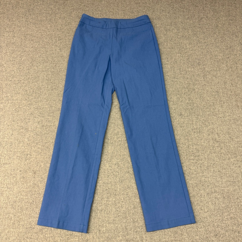 Draper's & Damon's Pull On Straight Leg Pants Size S Blue Stretch Casual Work